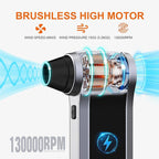 Electric Air Duster - 130000RPM Compressed Air Duster with Brushless Motor,3-Gear Speeds - Air Duster, 4pcs Nozzles - Mini Blower for Keyboard,Car,PC,Home Cleaning