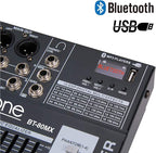 Boytone Dj Mixers 8 Channel Audio Mixer Sound Board with Bluetooth, USB MP3 Port Player with 48V Phantom Power Sounds Mixer with 16 Bit FX Effect, BT-80MX