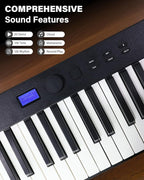 AiJoy 88-Key Piano Keyboard ASP-10F Electric Portable Folding Piano with Semi-Weighted Keyboard, Music Stand, Sustain Pedal, Handbag, USB MIDI Music Keyboard for Beginners, Black