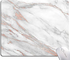 Mouse Pad, Marble Mouse Pad, Premium-Textured Mouse Mat Square Waterproof Non-Slip Rubber Base Computer Mousepads for Office Laptop Desk, Gray Rose Gold Marbling