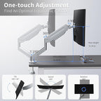Suptek Single Monitor Mount Adjustable Gas Spring Monitor Arm Desk Mount Stand Fits 17 20 22 23 24 26 27 32 33 inch Monitors,Holds up to 22 lbs,Silver(MD18S)