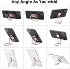 Phone Ring Holder Finger Kickstand, 360° Rotation Metal Phone Grip for Magnetic Car Mount Foldable Cell Phone Stand Compatible with Most Smartphones