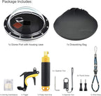 Dome Port for GoPro Hero 13 12 11 10 9 Black, Dome Port Lens with Waterproof Housing Case, Trigger, Floating Hand Grip, Built-in Switchable Red Filter and 10x Macro Filter
