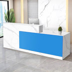 Reception Desk with Counter Modern Checkout Counter with Lockable Drawer Keyboard Tray Receptionist Desk for Office Salon Reception Table V Right 59inch/150cm