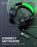 acer Wireless Gaming Headset, PS5 Headset with 2.4GHz for Ps5, Ps4, PC, Switch, Bluetooth 5.3 + 100Hrs Gaming Headphones with Noise Canceling Mic for Laptop, Mobile, Mac, 50mm Drivers (Green)