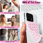 2 Pack Silicone Suction Cup Phone Case Mount Double Sided, Hands-Free Strong Grip Silicon Phone Holder, Non Slip Phone Accessories for Selfies and Videos (Lake Blue)