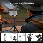NEEWER Basics PA050 Vlogging Kit for iPhone Android Phone for YouTube TikTok Streaming Video Recording, Selfie Stick Tripod + Microphone + LED Fill Light, Youtuber Starter Content Creator Essentials