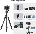 SmallRig Camera Tripod, 71" Foldable Aluminum Tripod/Monopod, 360°Ball Head Detachable, Payload 33lb, Adjustable Height from 16" to 71" for Camera, Phone