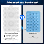 Silicone Suction Phone Holder Mount,Silicon Adhesive Phone Accessory for iPhone and Android, Hands-Free Mirror Shower Phone Holder,TikTok Videos and Selfies (Transparent 2Pack, Double Sided)