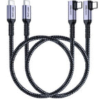 Short USB 4 Cable Right Angle [1.5FT 2 Packs], 240W Fast Charging with High Speed 40Gbps Data Transfer and 8K Video Display Compatible with iPhone 16/16 Plus/16 Pro Max, MacBook, Galaxy S23