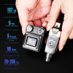 Xvive U4 Wireless in-Ear Monitor System Transmitter and Beltpack Receiver Personal IEM for Studio, Band Rehearsal,Live Performance