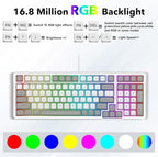 HUO JI Z-99 Wired Mechanical Keyboard, Creamy Sound, Hot Swappable Pre-lubed Linear Switches, Gasket Structure with Sound Dampening Foam, RGB Backlit, 99 Keys Custom Gaming Keyboard for PC/Mac,Gray