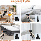 X117 Compressed Air Duster-150000RPM Super Power Electric Air Duster, 3-Gear Adjustable Mini Blower with Fast Charging, Dust Blower for Computer, Keyboard, House, Outdoor and Car