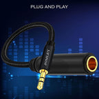 1/4 to 3.5mm Adapter, TRS 6.35mm Female to 3.5mm Male Headphone Adapter, 1/4" Female to 1/8" Male Stereo Audio Cable Adapter for Headphones, Amplifiers, Guitar, Amp - 1 ft