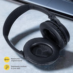 Aurivor Replacement Ear-Pads for Bose Quiet-Comfort QC 35 (ii) 25 15 2 Headphones, Tear-Proof Cushion for QC35 (ii) QC25 QC15 QC2 SoundTrue/SoundLink AE2/AE2i/AE2w Around-Ear Headphones (Black)