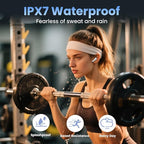 Wireless Earbuds, Bluetooth Headphones with Deep Bass Stereo, 48H Playback Ear Buds with LED Power Display Charging Case，Lightweight, IPX7, in-Ear Earphones with Mic for for Phone Tablet Laptop, White
