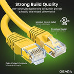 GearIT Cat 6 Ethernet Cable (24-Pack 6 Feet) Cat6 Network Patch, 10Gbps, RJ45, Snagless Cord, Gold-Plated Connectors, Internet for PC, TV, Tablet, Router, Printer, Servers, IT Data Center - Yellow