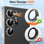 YWXTW [2025 Original Like for Samsung Galaxy S25 Ultra Camera Lens Protector, [Ultra-Thin & 6X Stronger] S25 Ultra Camera Lens Cover, 9H Tempered Glass Upgraded Metal Edging(Titanium Black)