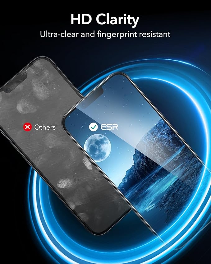 ESR 3 Pack for iPhone 16e/iPhone 14/iPhone 13/iPhone 13 Pro Screen Protector, [9H Hardness] [Military Grade Shatterproof] Tempered Glass Film with Easy Installation Tool, Scratch Resistant