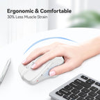TECKNET Wireless Mouse, 2.4G Ergonomic Optical Mouse, Computer Mouse for Laptop, PC, Computer, Chromebook, Notebook, 6 Buttons, 24 Months Battery Life, 4000 DPI, 6 Adjustment Levels