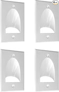 BestMounts - 4 Pack Inner Nose Behind Wall Cable Management TV Cord Hider for Wall Mounted TV - Single Gang Low Voltage Recessed Wall Plates Cable Pass Through for Wires, HDTV, HDMI (White)
