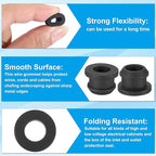 PATIKIL 10.5mm / 7/16 Inch Drill Hole,5/16 Inch ID Rubber Grommets, 12Pcs Top Hat Grommet for Wiring Eyelet Ring Gasket Automotive Firewall Cable Hole Plugs Wires Protection, Black