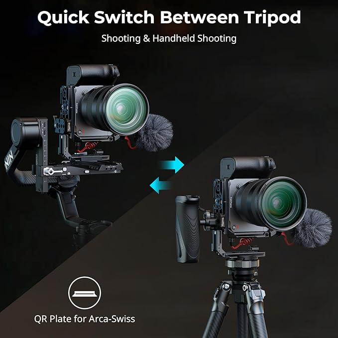 SMALLRIG Cage for Sony FX2, HawkLock Quick Release Camera Cage Kit for Sony with XLR Handle Extension, Wrist Strap and Cable Clamp for HDMI, QR Cold Shoe, Built in NATO Rail/QR Plate for Arca - 5588