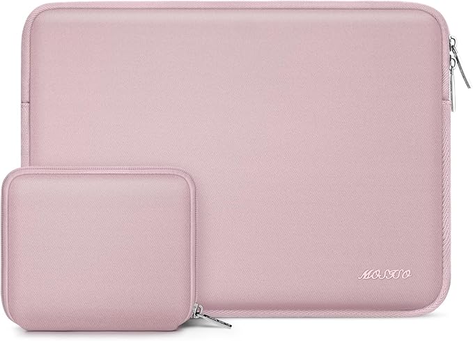 MOSISO Laptop Case 14 inch, 14 inch Laptop Sleeve Bag Compatible with HP Lenovo Dell ASUS Acer, HP Stream, Dell Latitude, Lenovo IdeaPad, Neoprene Computer Sleeve Bag with Small Case, Baby Pink