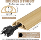 Floor Cord Cover Self Adhesive Cord Hider,3.3FT Cable Management, Extension Strip Protector for Wires, Prevent Cable Trips for Offices, Gyms, Exhibitions Cavity:0.3"(W) x0.28(H) WoodLightyellow
