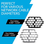 IMPRESA Cable Comb Organizer Kit - Includes 6 Straps & 6 Inserts - Cable Management Tool for Cat6a & Ethernet Wires - Neat Wire Organizer for Home or Network Setup