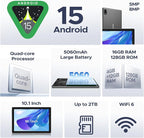 DOOGEE U10 10 inch Tablet with Keyboard, Android 15 Tablet 16GB+128GB/2TB Expand, 2.0GHz Quad Core Gaming Tablets,5060mAh,1280x800 IPS HD Touchscreen,WiFi 6,Dual Camera,BT5.0,Widevine L1,Purple
