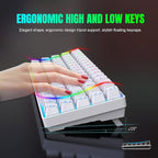 Snpurdiri 60% Wireless Gaming Keyboard and Mouse Combo,LED Backlit Rechargeable 2000mAh Battery,Mini Mechanical Feel Anti-ghosting Keyboard +Popular RGB Gaming Mice for PC Gamer (White)