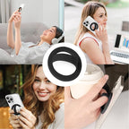 Magnetic Silicone Ring Grip Phone Holder, Loop Grip Phone Holder,Magnetic Phone Loop,Magsafe Phone Grip,Compatible with Magsafe for iPhone 16/15/14/13/12 Series (Black)