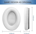 GEVO Ear Pads Cushions Replacement for Bose QC35 ii QC35, Earpads for Bose QuietComfort 35ii 35 Headphones with Protein Leather Noise Isolation Memory Foam (White)
