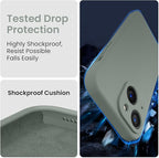 FireNova Designed for iPhone 15 Case, Silicone Upgraded [Camera Protection] Phone Case with [2 Screen Protectors], Soft Anti-Scratch Microfiber Lining Inside, 6.1 inch, Calke Green