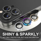 Choiche [3+1 for iPhone 14 Pro/iPhone 14 Pro Max Camera Lens Protector, 9H Tempered Glass Camera Cover Screen Protector Metal Ring Decoration Accessories (Black)