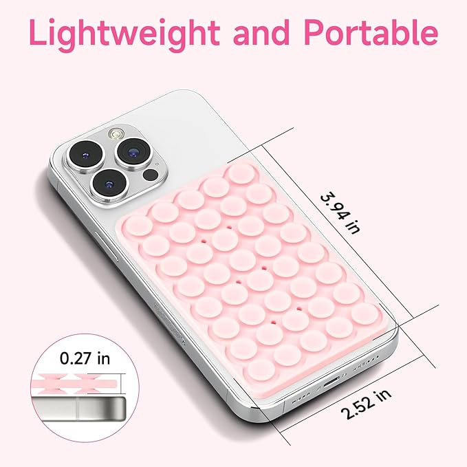 Silicone Suction Cup Phone Case Mount Double Sided, Phone Accessories Hands-Free Strong Grip Holder for Selfies and Videos, Silicon Phone Stand for iPhone and Android Black