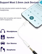 USB Type C to 3.5mm Female Headphone Jack Adapter 2 Pack, USB C to Aux Audio Dongle Cable Cord Compatible with iPhone 16 15 Series, S24/S23 Ultra, iPad Pro, MacBook, Pixel XL More Type-C Devices