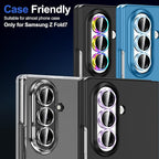 for Samsung Galaxy Z Fold 7 Camera Lens Protector, Individual Metal Ring Tempered Glass Lens Cover, [Strong Adsorption] Scratch Resistant Ultra-Thin HD Clear Lens Cover, 1 Set-Purple