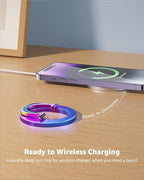[2025 Newest] SUPERONE for MagSafe Phone Grip, Stylish Cool Magnetic Ring Holder with Adjustable Stand, Removable MagSafe Accessories Only for iPhone 16/15/14/13/12 Series and Mag Safe Case - Colorful
