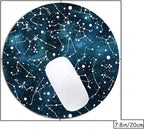 Cool Blue Galaxy Night Sky Pattern Mouse Pad Round Non-Slip Rubber Mousepad Laptop Office Computer Decor Cute Desk Accessories Customized Design Mouse Pad