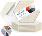 Mollywell Hexagon Acoustic Panels, High Density, Soundproofing, Decorative Noise Reduction Felt Wall Tiles for Ceilings, Home Office & Gaming Room (Beige), 14x12x0.4 Inch