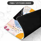 ITNRSIIET Mouse Pad with Stitched Edge Premium Textured Smooth Precise Operation Waterproof Washable Non-Slip Rubber Base Desktop Protection Mat, 10.2×8.3×0.12 inches, Art Style Pattern