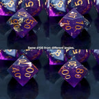 Haxtec DND Dice Set Sharp Edge Resin Dice with Dice Case Purple Black D&D Dice for RPG Role Playing Games Compatible with Dungeons and Dragons Gift War Series