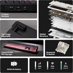 EPOMAKER X Aula F108 PRO Wireless Gaming Keyboard with Screen, 8000mAh Battery, 104 Hot-Swappable and Programmable Keys and Knob, RGB Backlight, for Mac/PC/Android (Pink Gradient)