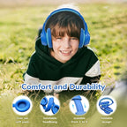 EarFun K4NC Active Noise Cancelling Headphones for Kids, 120H Playtime, 74/85/94dBA Volume Limited, Kids Bluetooth Headphones with Mic, Bluetooth 5.4, Stereo Sound Kid Headset for School/Home/Travel