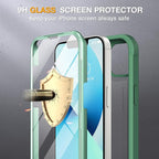 Miracase for iPhone 13 Case 6.1'', [Bubble Free] Full-Body Bumper Phone case with Built-in Full Glass Screen,No Gap,Compatible with MagSafe,Green