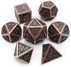 Haxtec Antique Copper Metal DND Dice Set 7 Die Polyhedral D&D Dice Compatible with Dungeons and Dragons Gift TTRPG