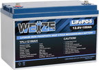 Weize 12V 100Ah TM LiFePO4 Lithium Battery, Built-in Smart BMS, Group 31 Deep Cycle Battery Perfect for Trolling Motor, RV, Solar, Marine, Overland/Van, and Off Grid Applications