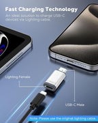 MoKo 2 Pack Lightning to USB C Adapter for iPhone Air 17 16 16e 15 Pro Max Plus, iPad, Galaxy - NOT for Earphones/Microphone/Flash Drive/iPencil, USB-C to Lightning Adapter ONLY for Charging/Data Sync